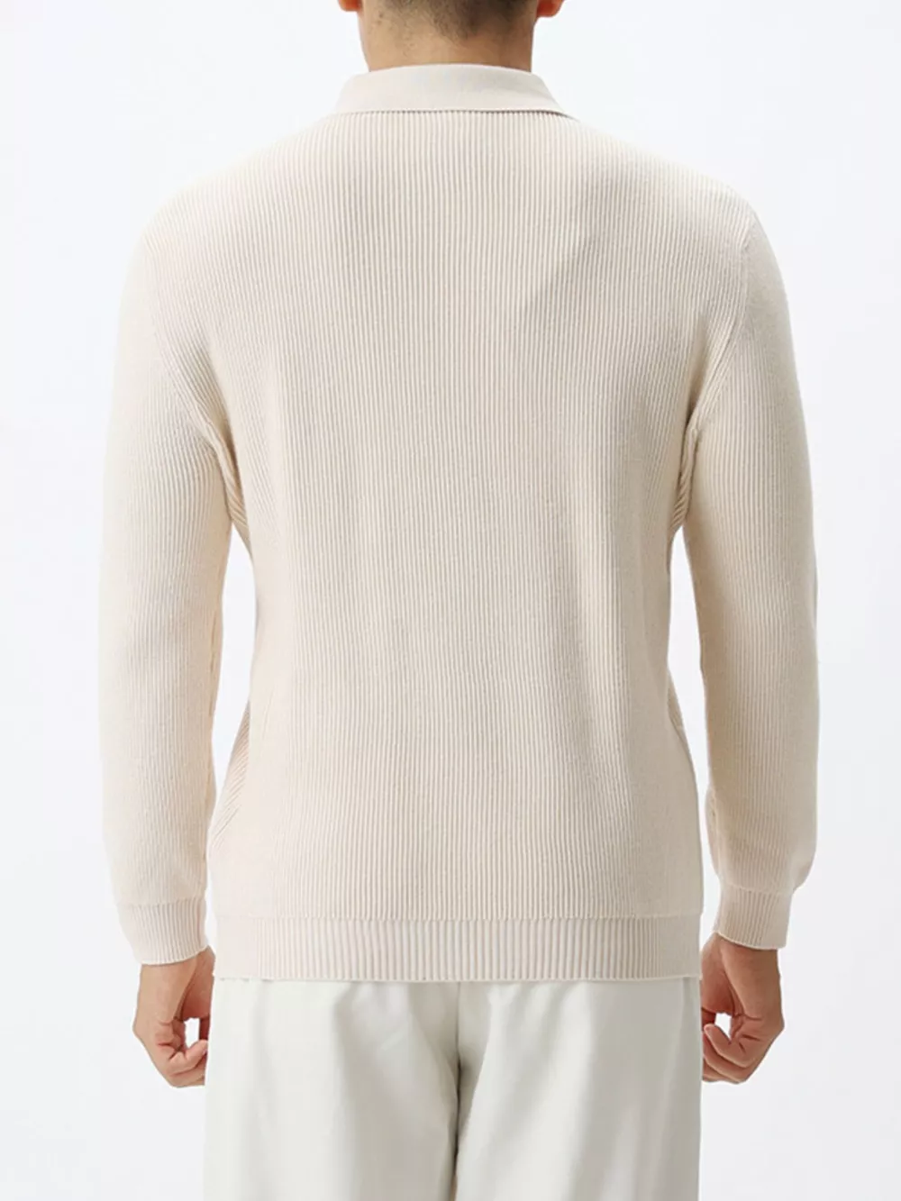 Men's Plus Size Ribbed Knit Quarter-Zip Sweater, image 4
