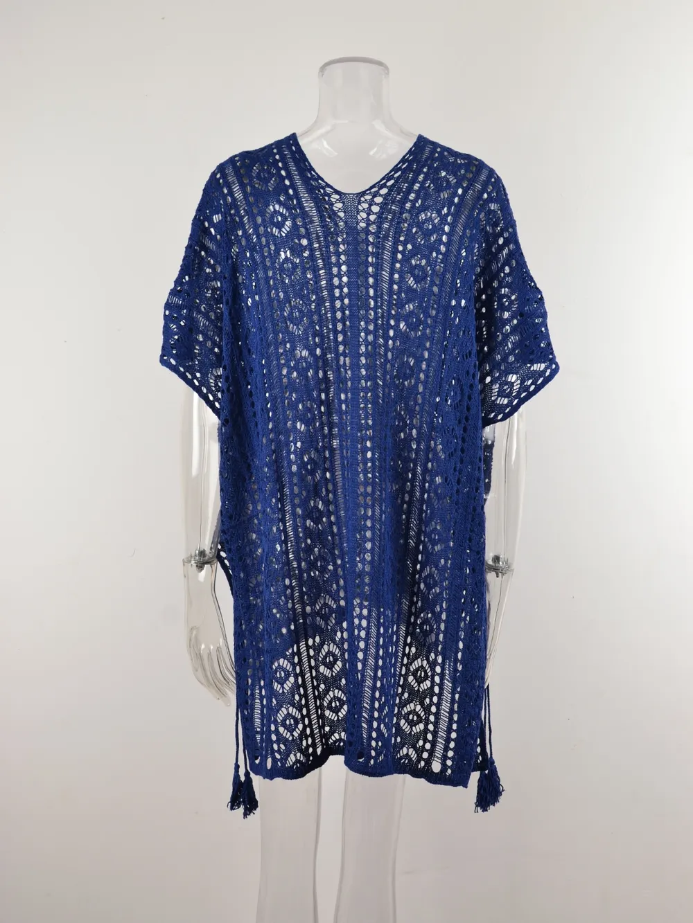 Cutout V-Neck Cover-Up with Tassel, image 8