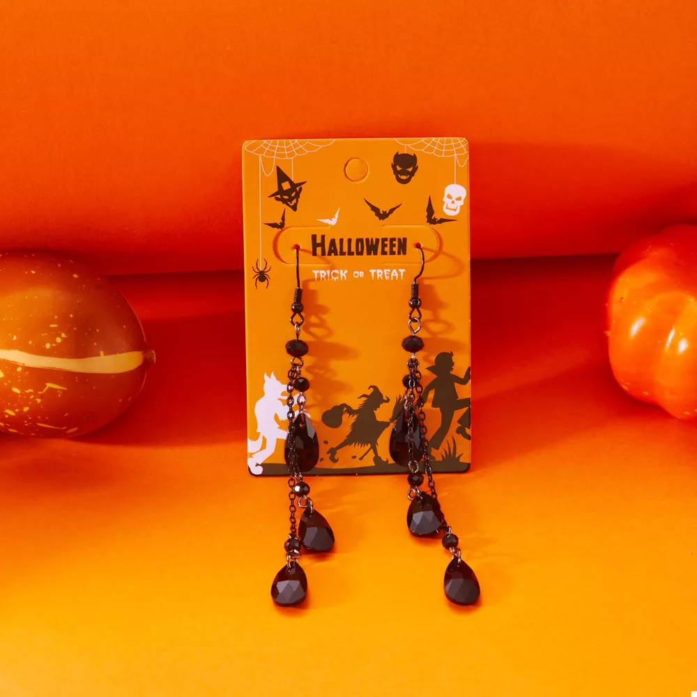 Halloween Teardrop Chain Dangle Earrings, image 4