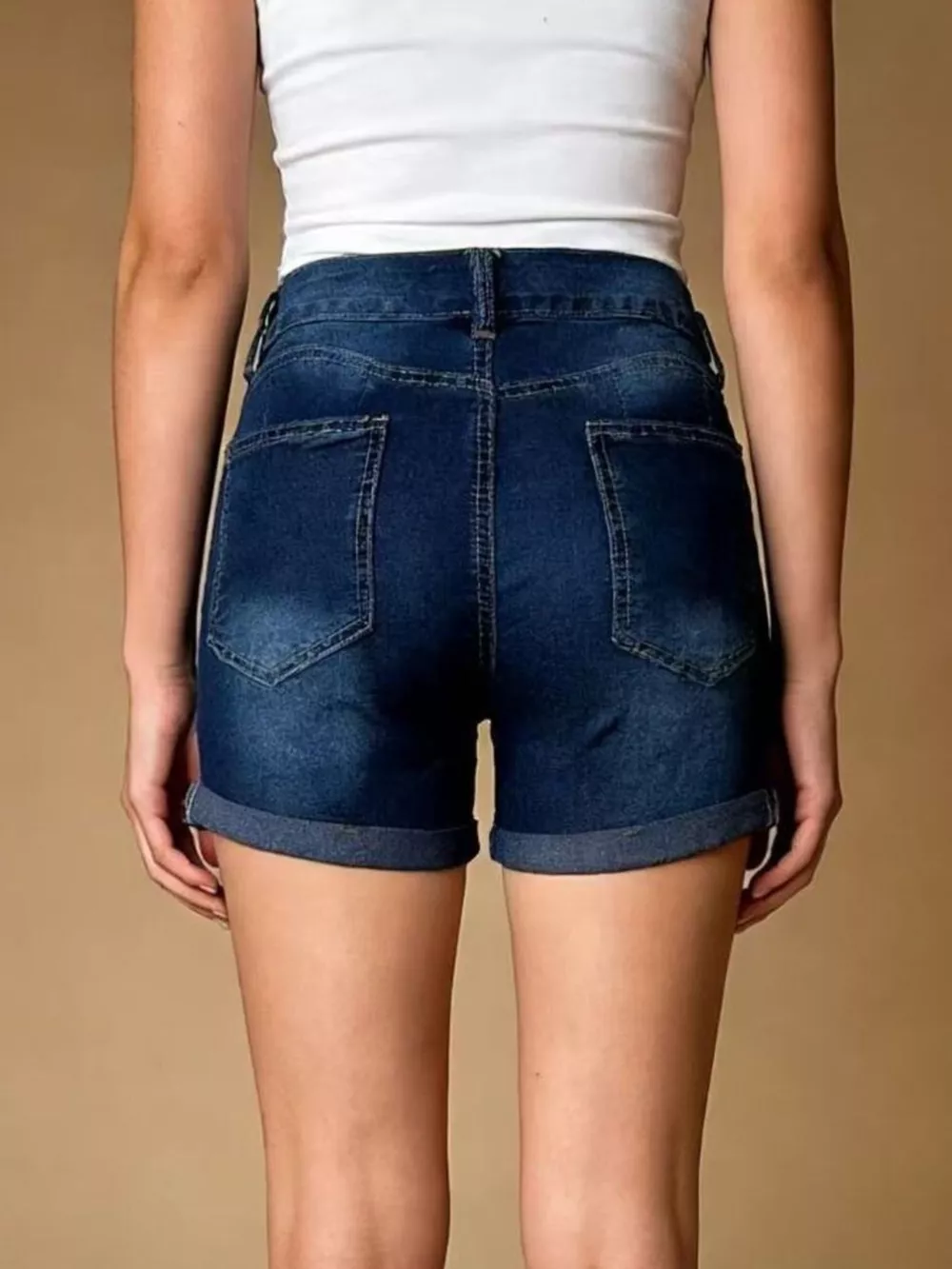 Distressed Wash Denim Shorts, image 3