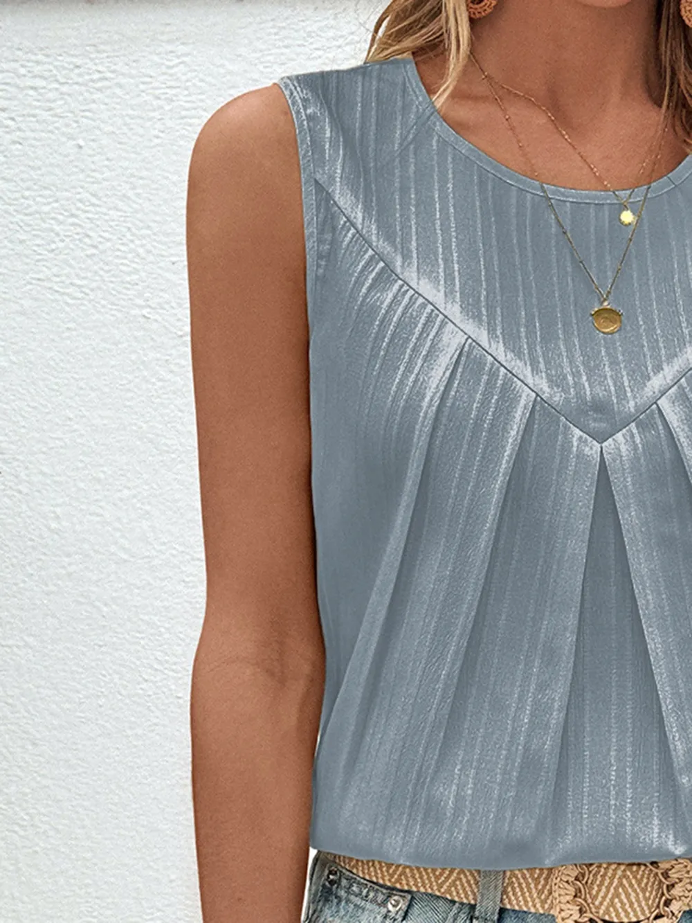 Ruched Round Neck Tank, image 10