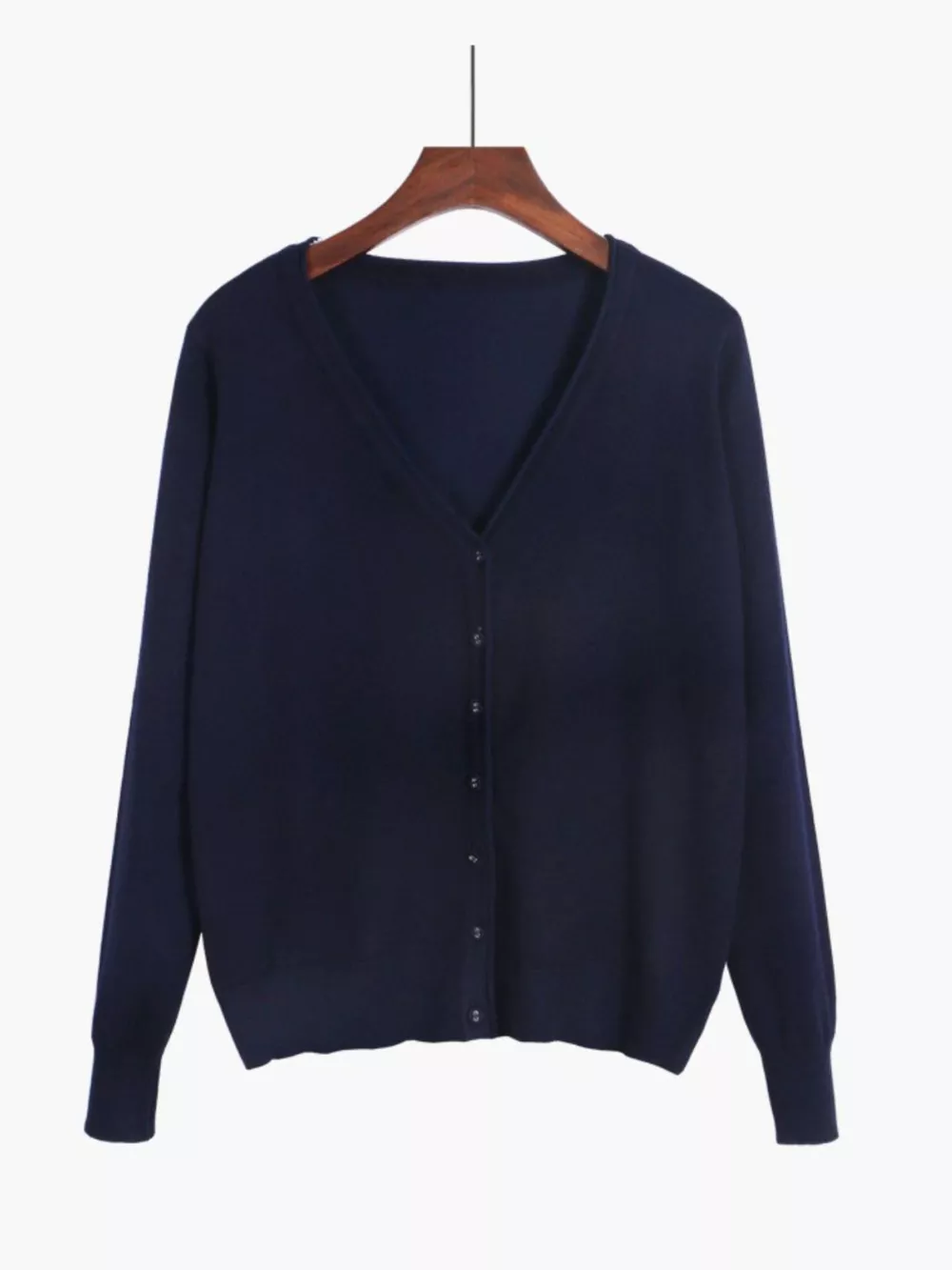 Classic V-Neck Button-Down Knit Cardigan, image 30