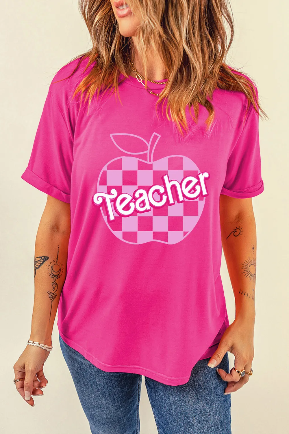 Graphic Round Neck Short Sleeve T-Shirt, image 2
