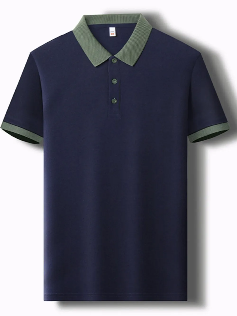 Men's Plus Size Contrast Collar Short Sleeve Polo Shirt, image 5