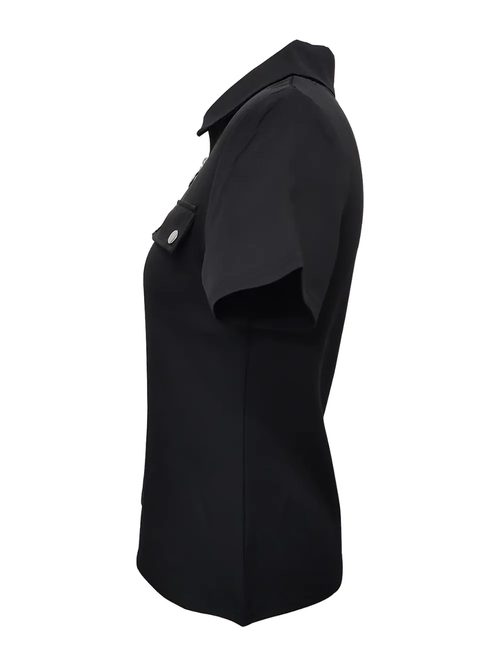 Zip Collar Short Sleeve Top, image 3