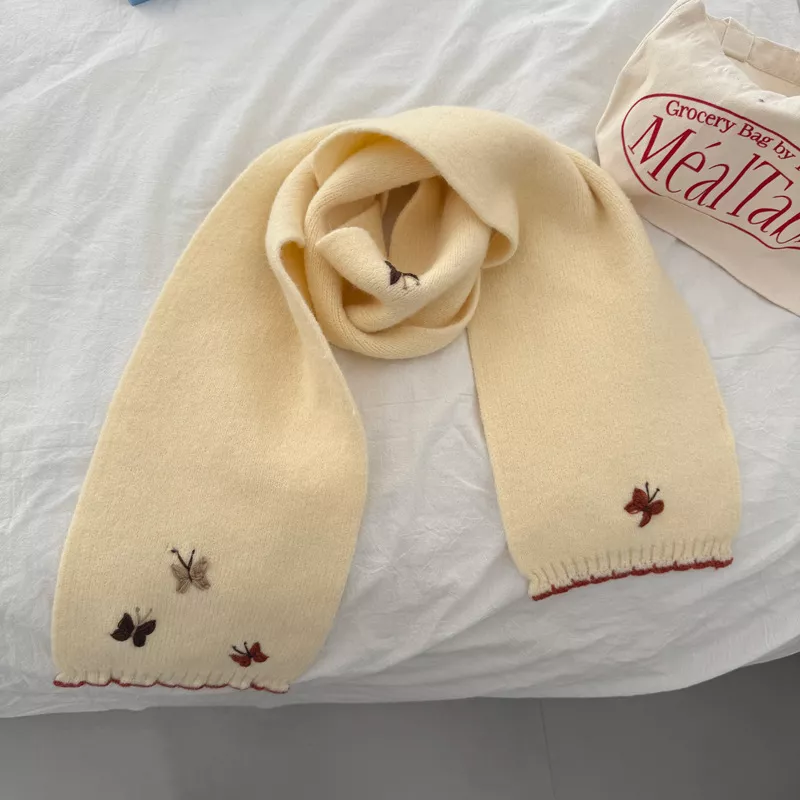 Butterfly Embroidered Knitted Scarf, image 13