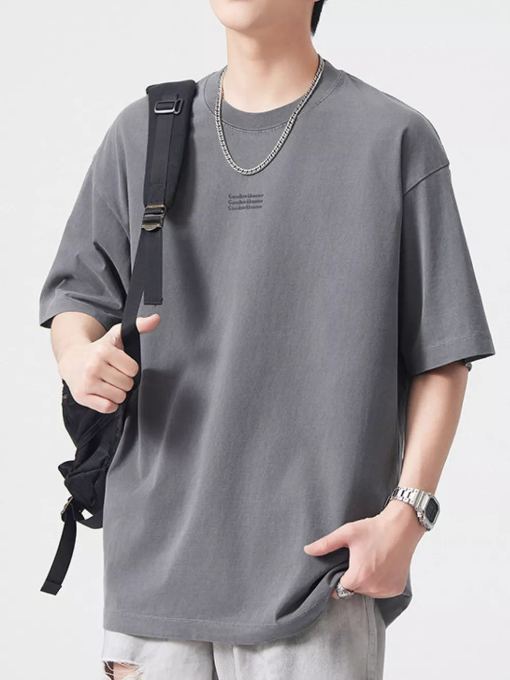 Men's Plus Size Round Neck Half Sleeve T-Shirt, image 8