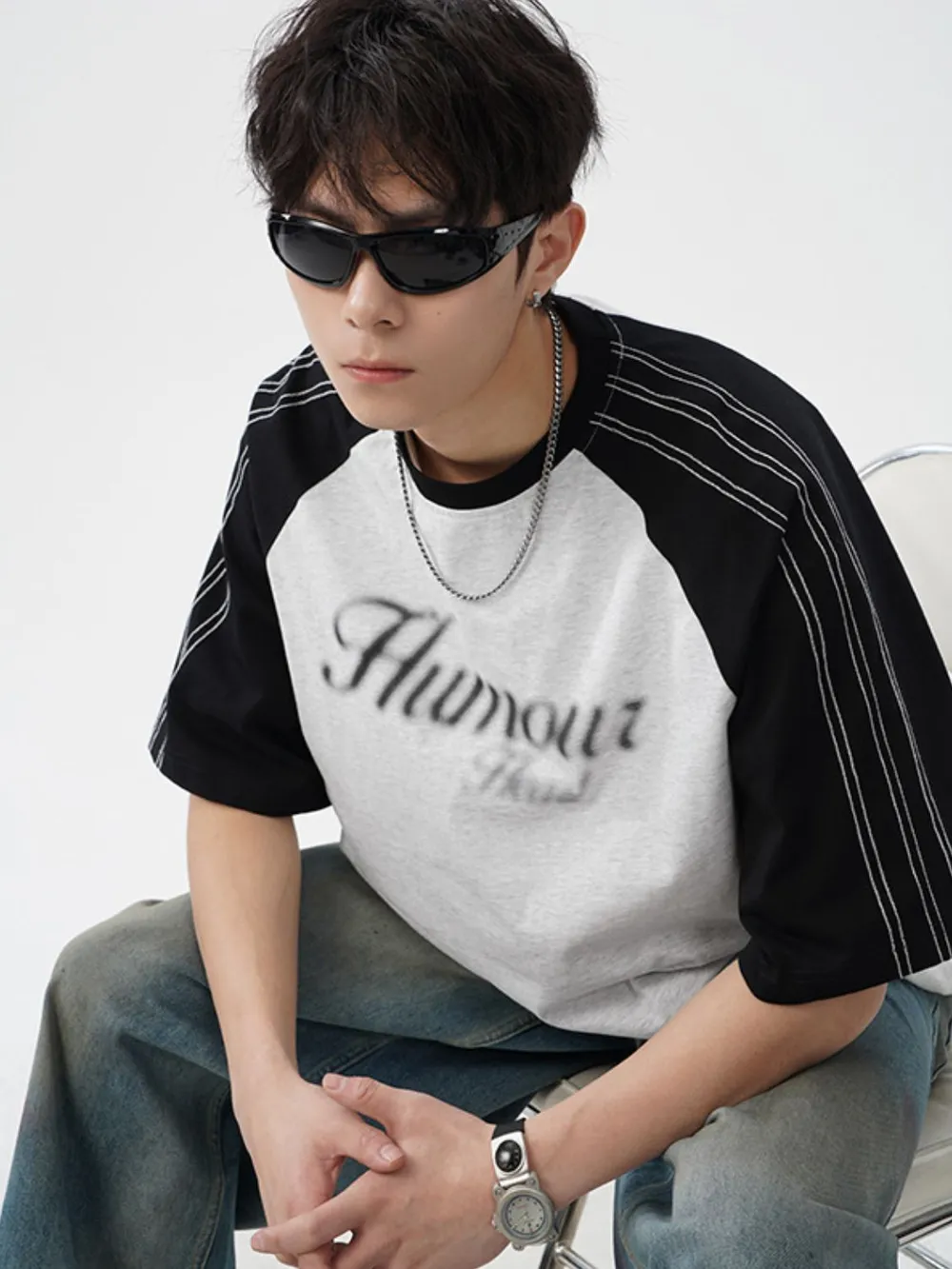 Men‘s Letter Round Neck Half Sleeve T-Shirt, image 2