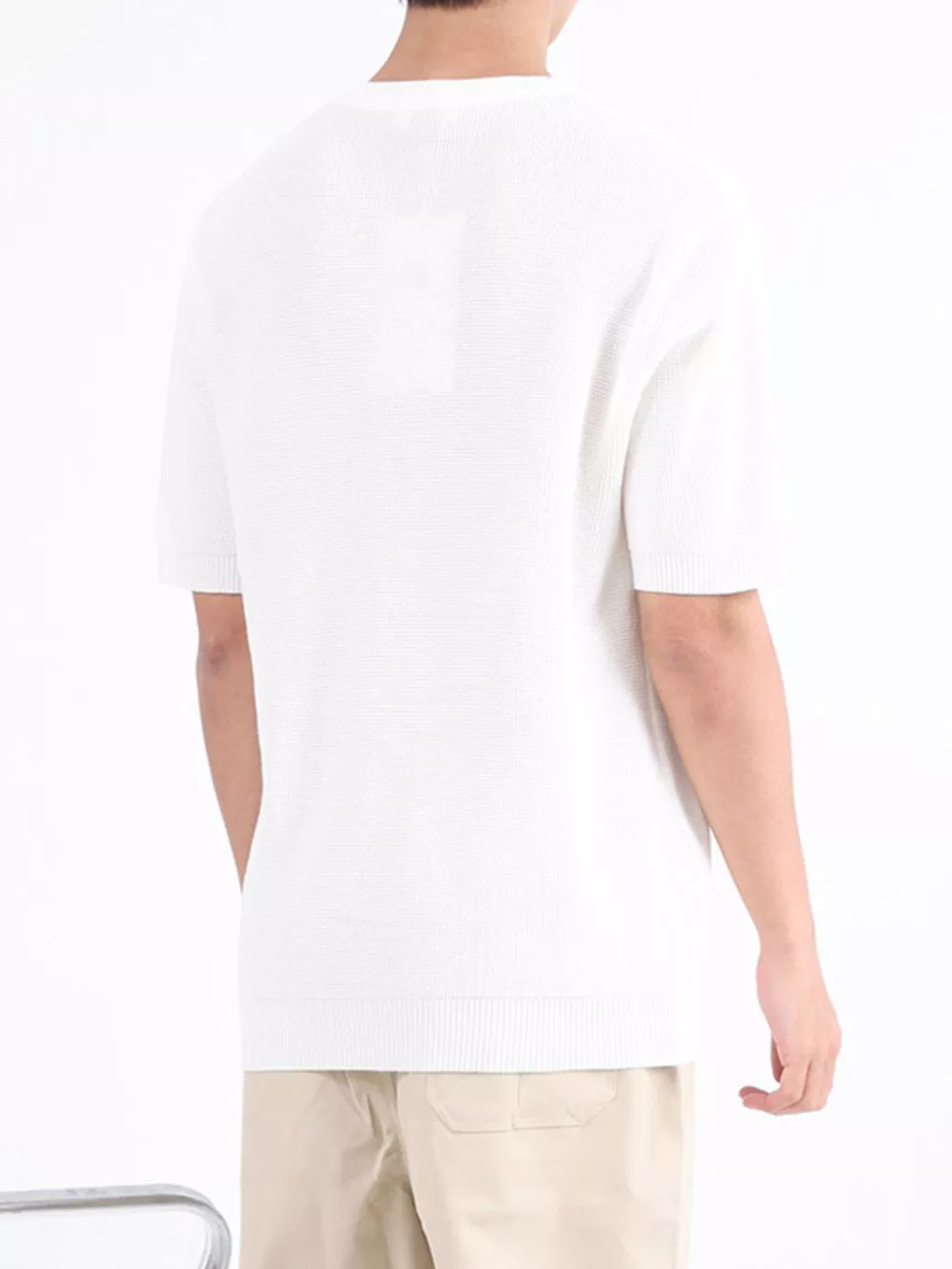 Men's Plus Size Textured Knit Henley T-Shirt, image 11