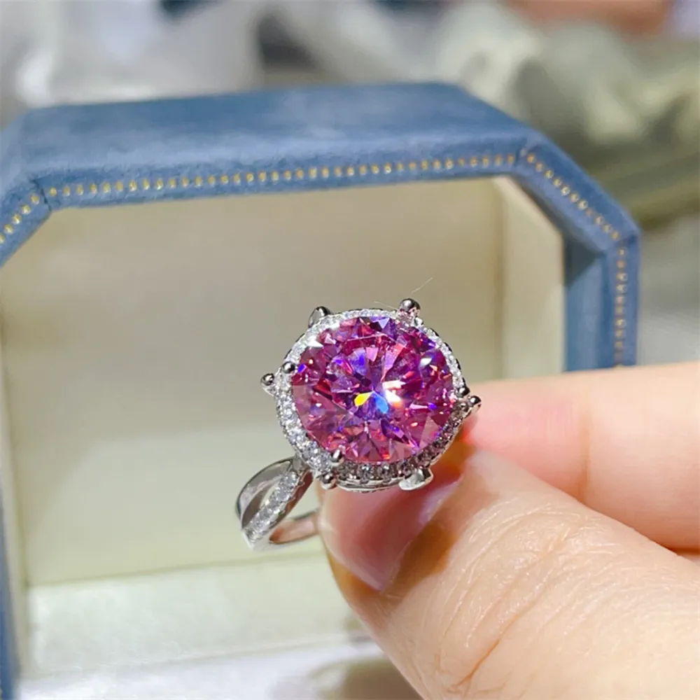 5 Carat Moissanite Halo Engagement Ring, image 4