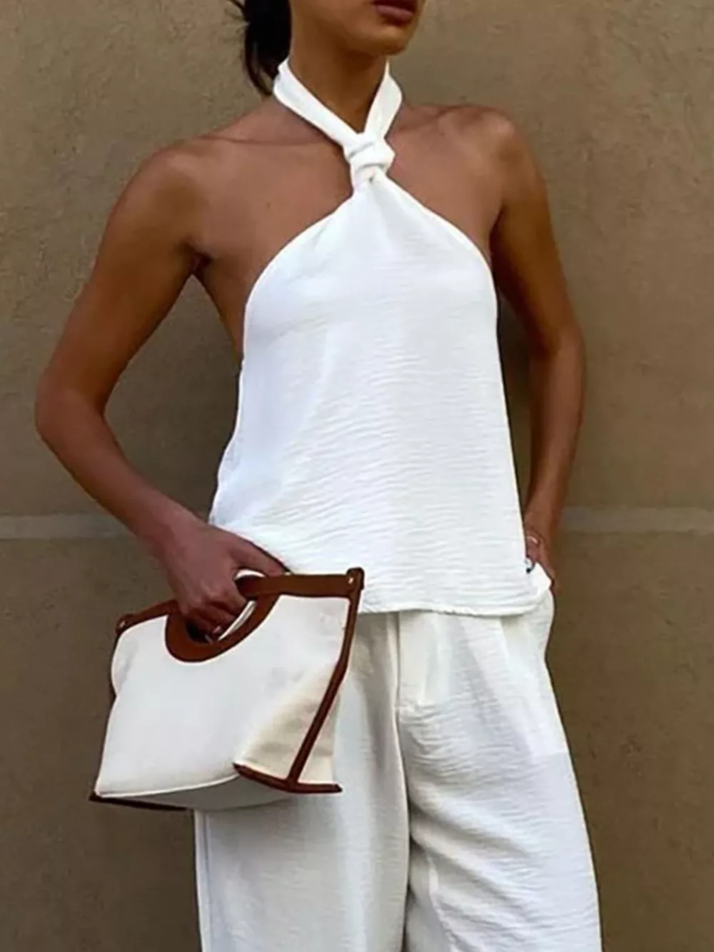Knotted Halter Neck Cami, image 3