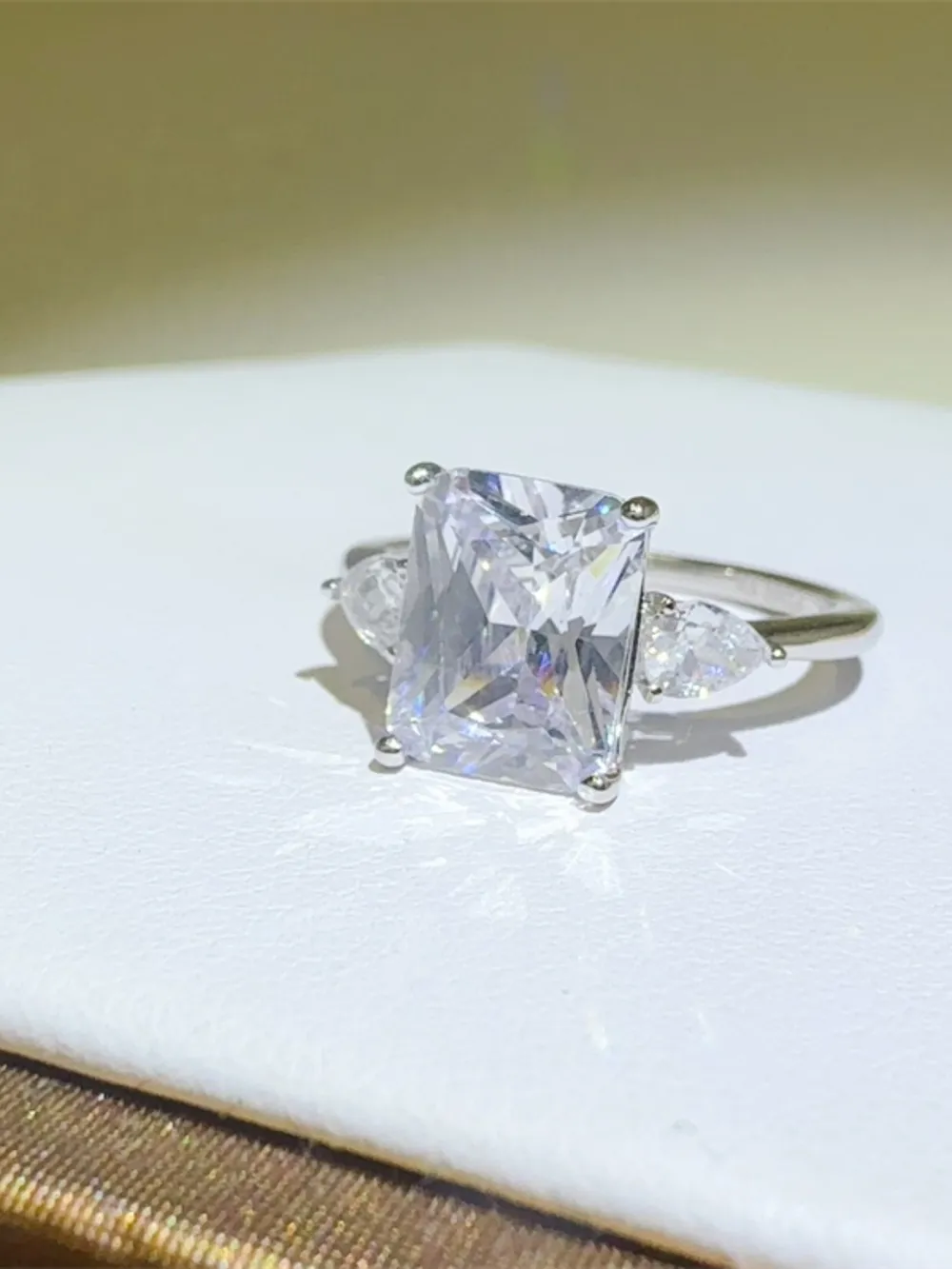 3 Carat Moissanite 925 Sterling Silver Square Shape Ring, image 7