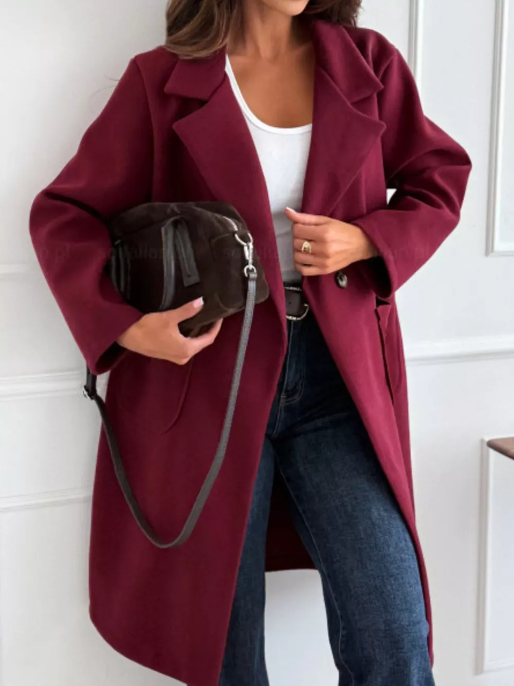 Long-Sleeve Single-Breasted Trench Coat, image 8