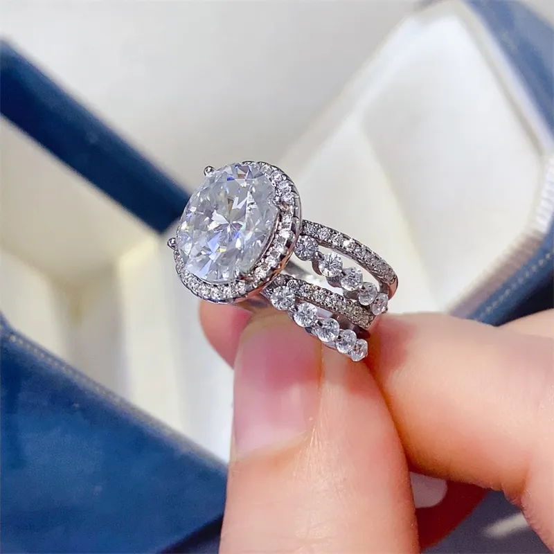 3 Carat Moissanite 925 Sterling Silver Layered Ring, image 4