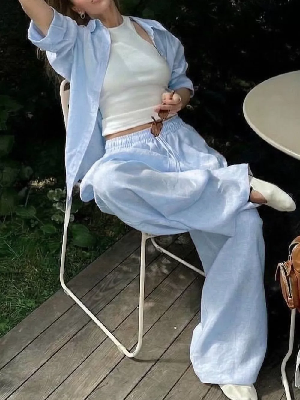 Button Up Long Sleeve Shirt and Pants Set, image 8