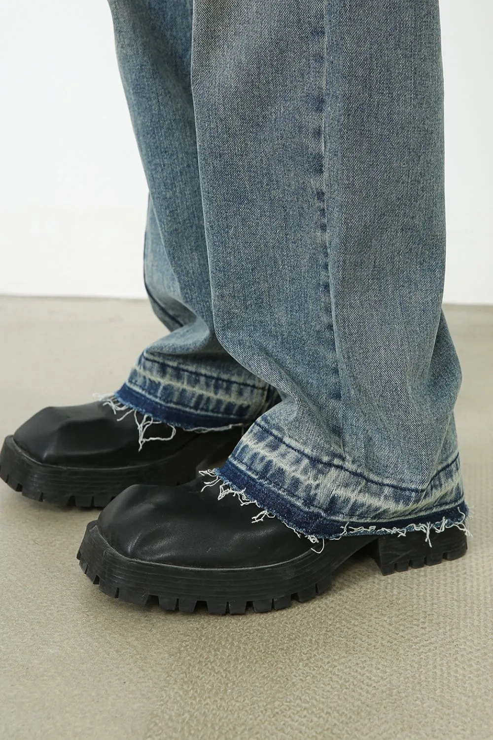 Men's Frayed Hem Jeans with Pockets, image 4