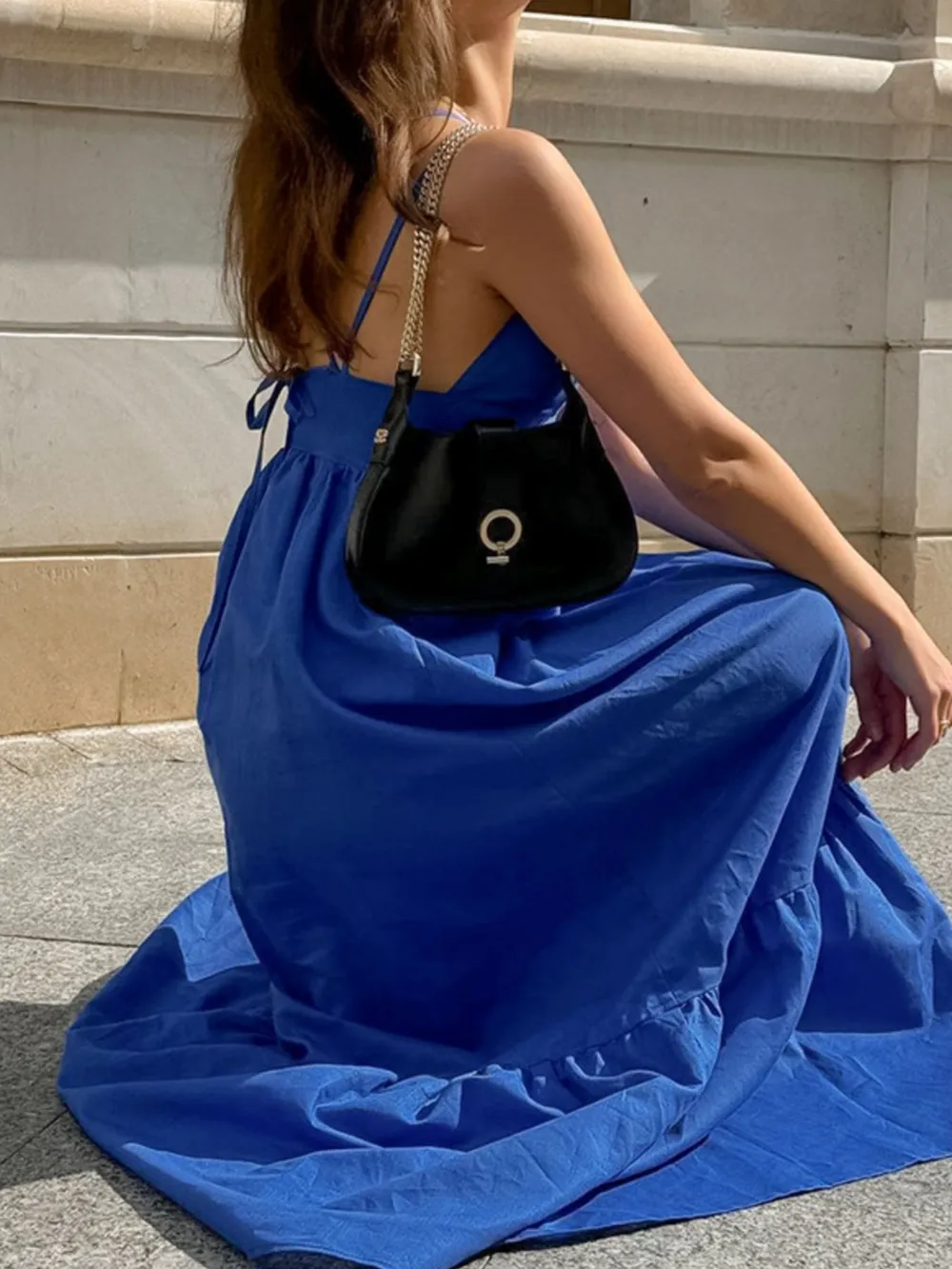 V-Neck Tiered Maxi Cami Dress, image 6