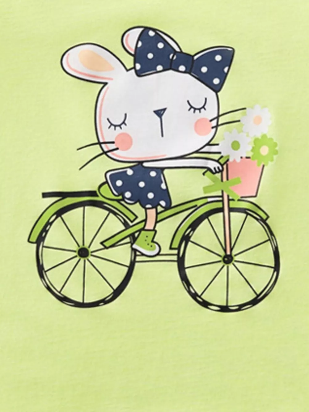Children's Rabbit Bicycle Graphic Short Sleeve T-Shirt, image 3