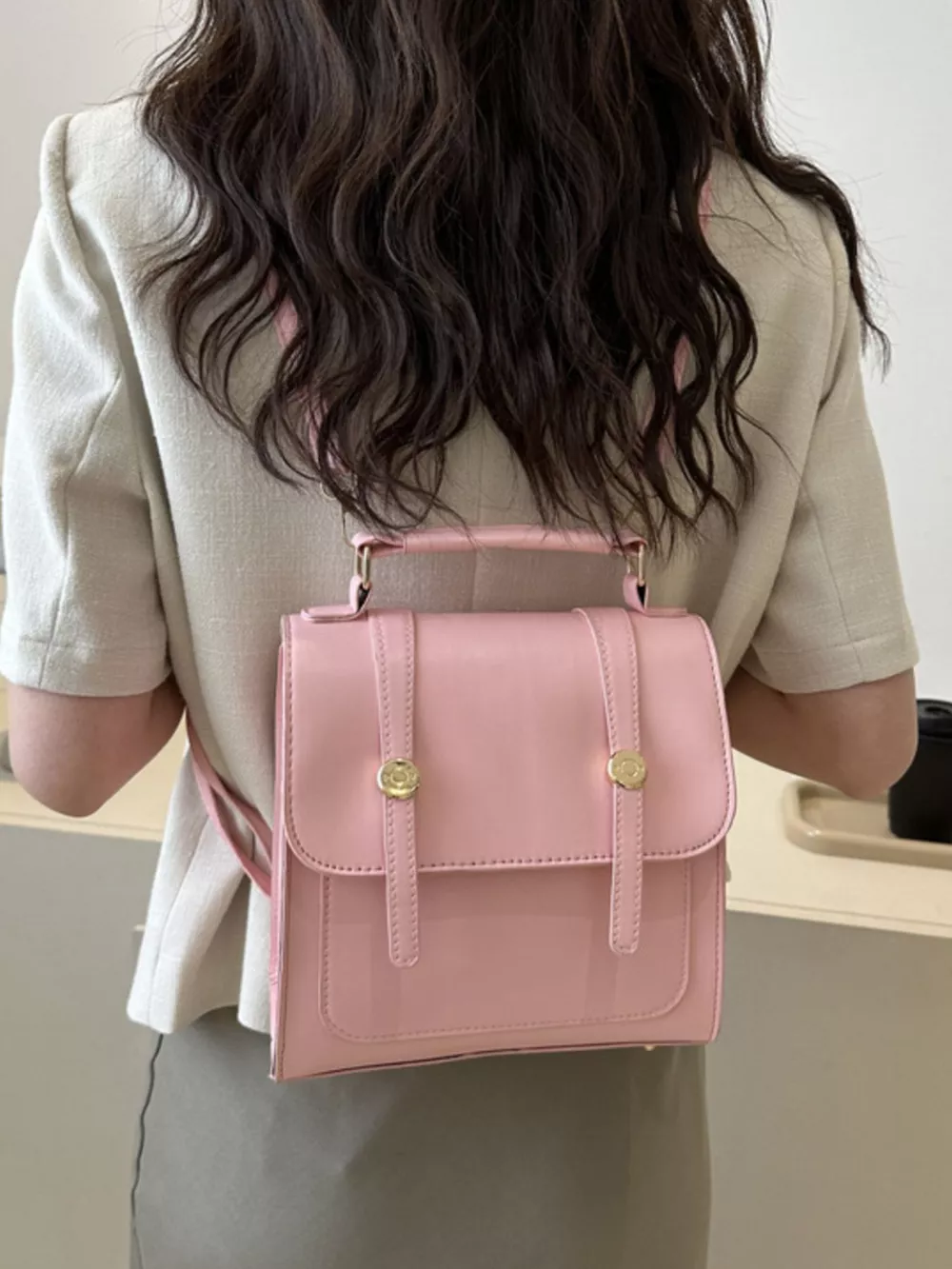 PU Leather Flap Backpack Bag, image 5