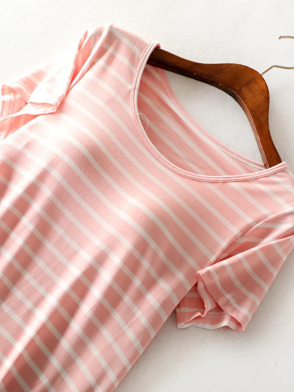 Striped Round Neck Short Sleeve Dress, image 8
