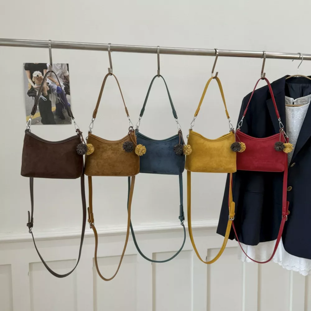 Suede Crossbody Bag with Adjustable Shoulder Strap, image 2