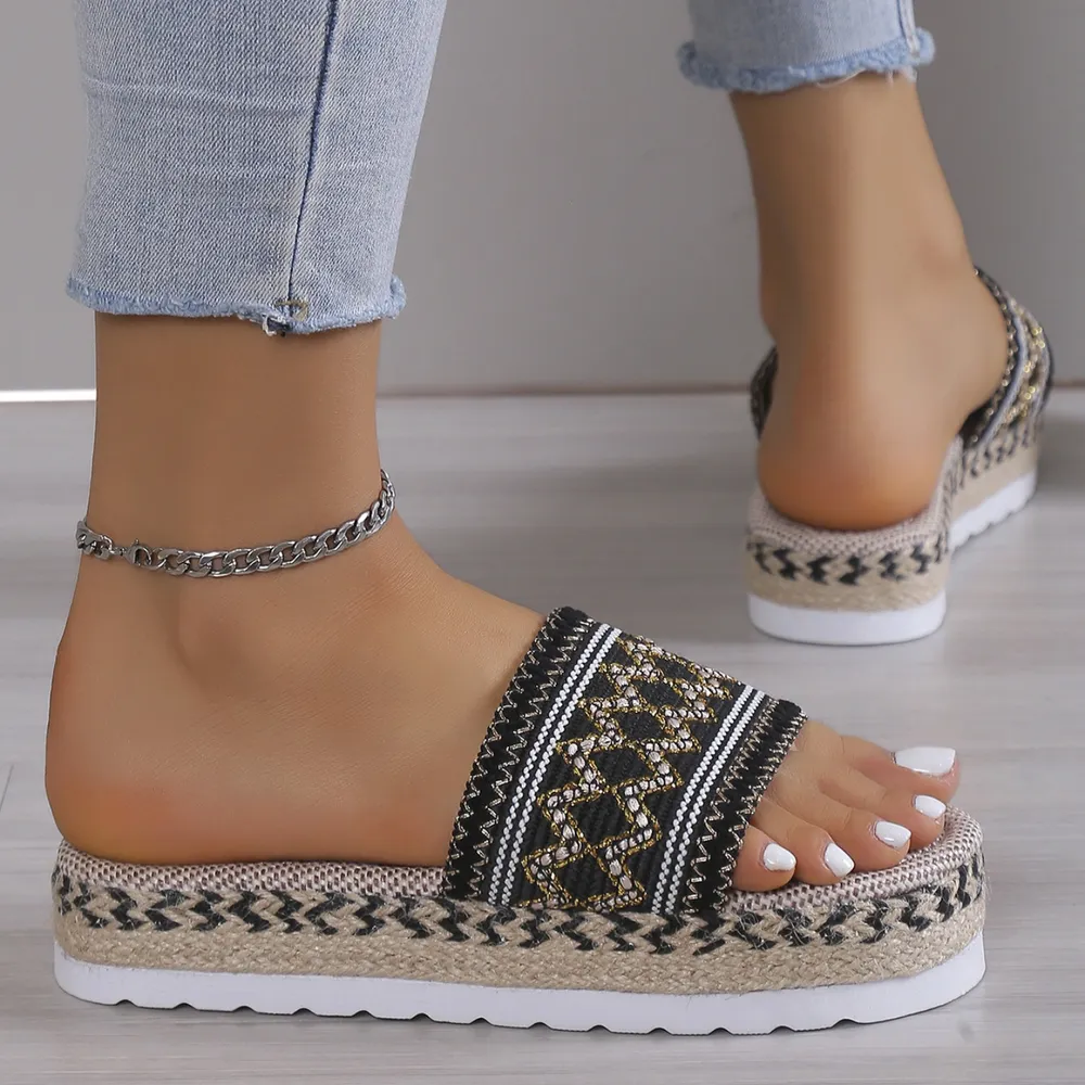 Geometric Weave Platform Sandals, image 6