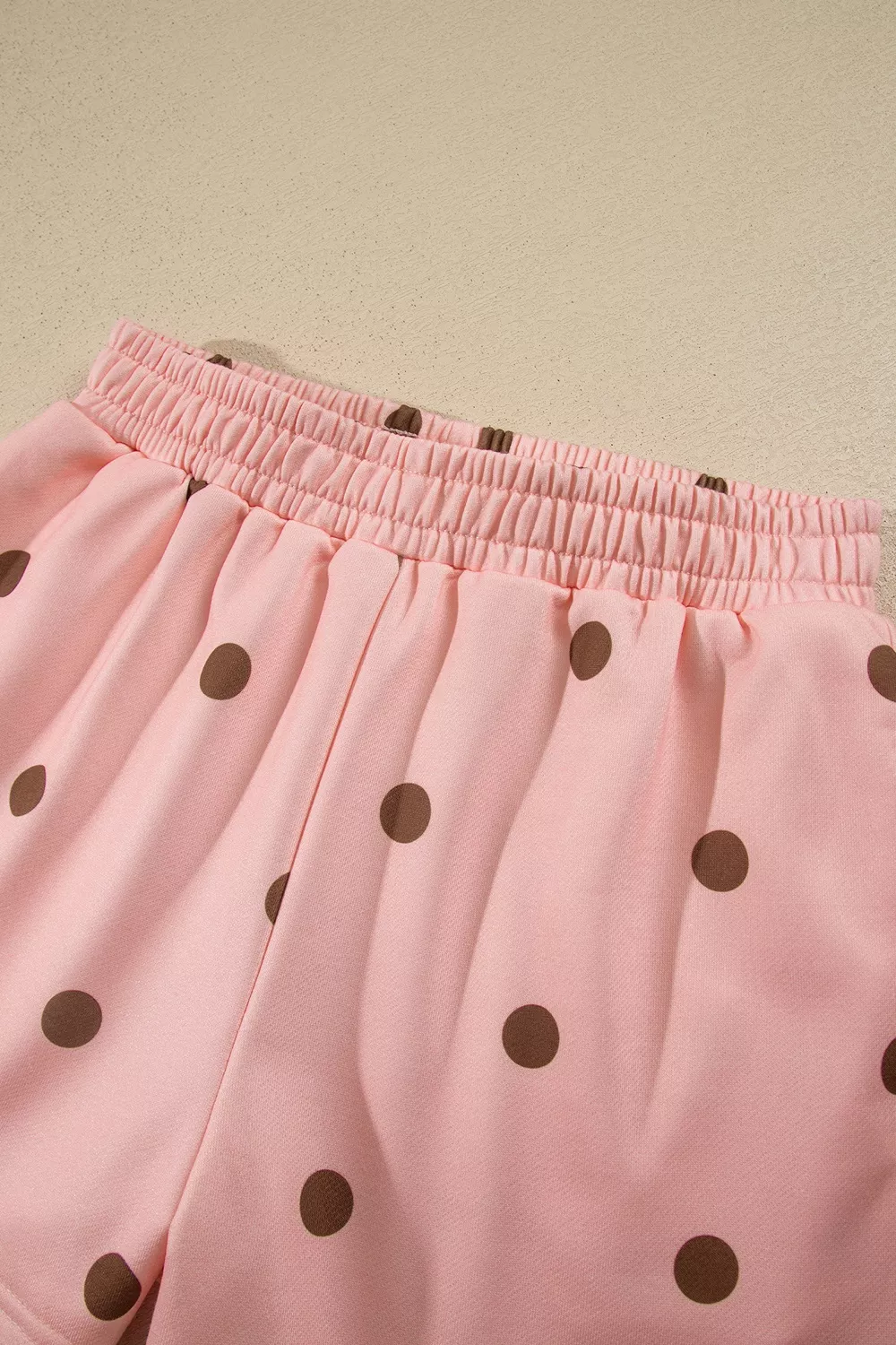 Polka Dot Long Sleeve Sweatshirt and Shorts Lounge Set, image 8