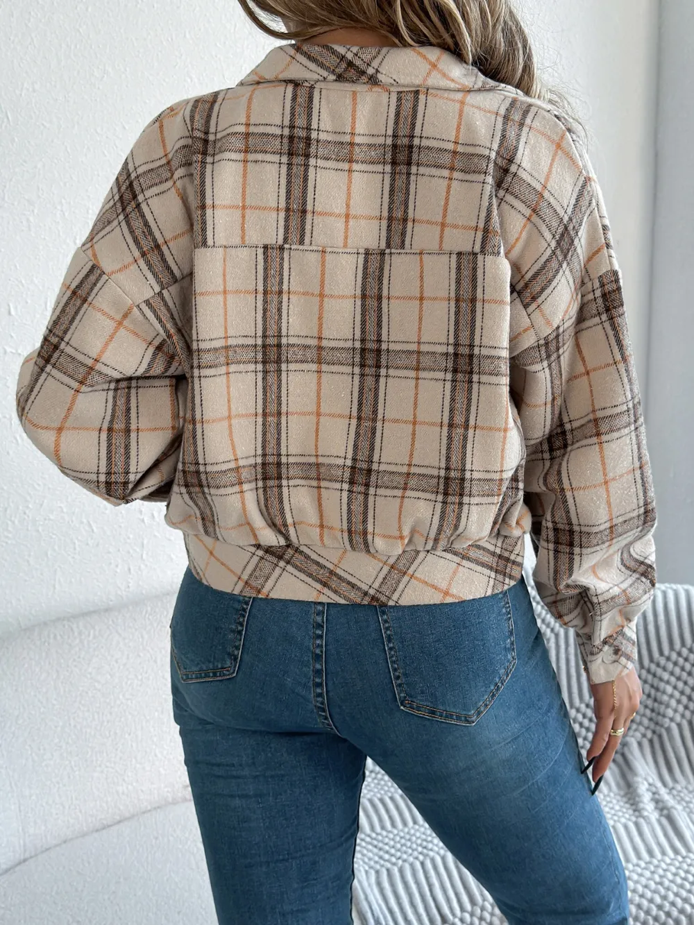 Plaid Button Up Long Sleeve Jacket, image 22