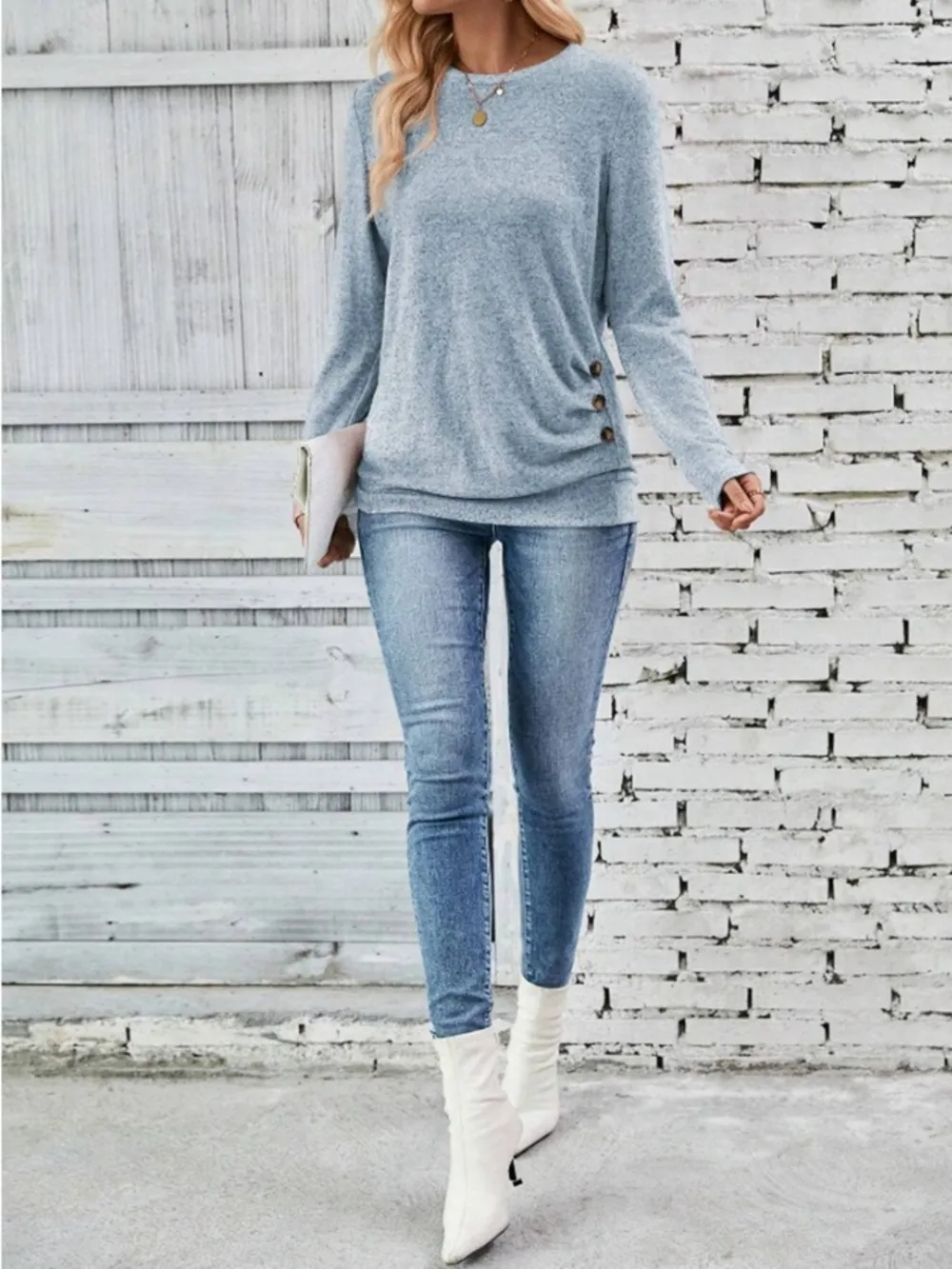Round Neck Long Sleeve T-Shirt, image 13
