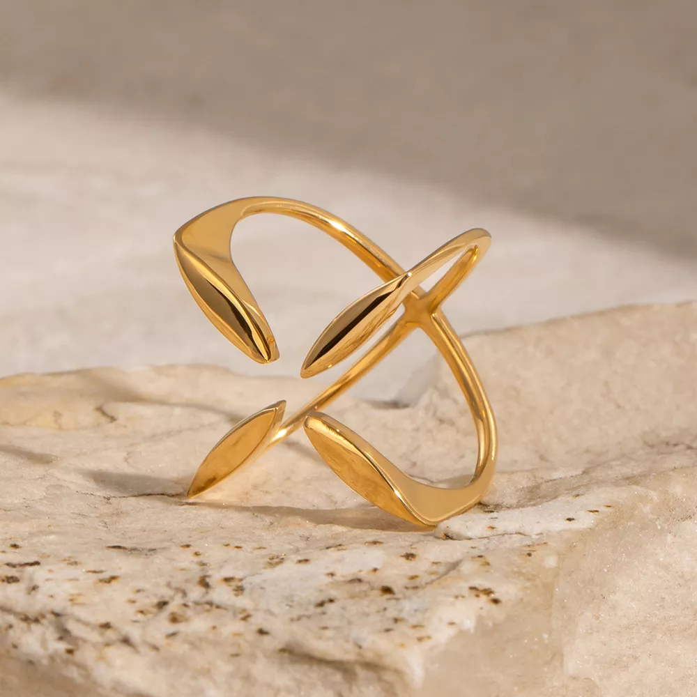 Stainless Steel Crisscross Open Ring, image 12