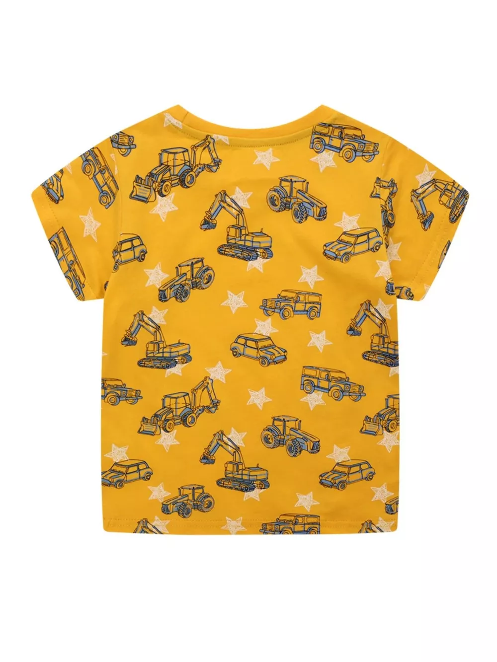 Children's Construction Vehicle Print Crew Neck Short Sleeve T-Shirt, image 2