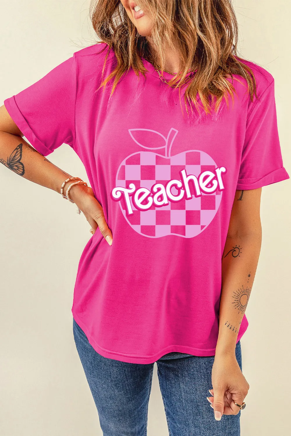 Graphic Round Neck Short Sleeve T-Shirt, image 3