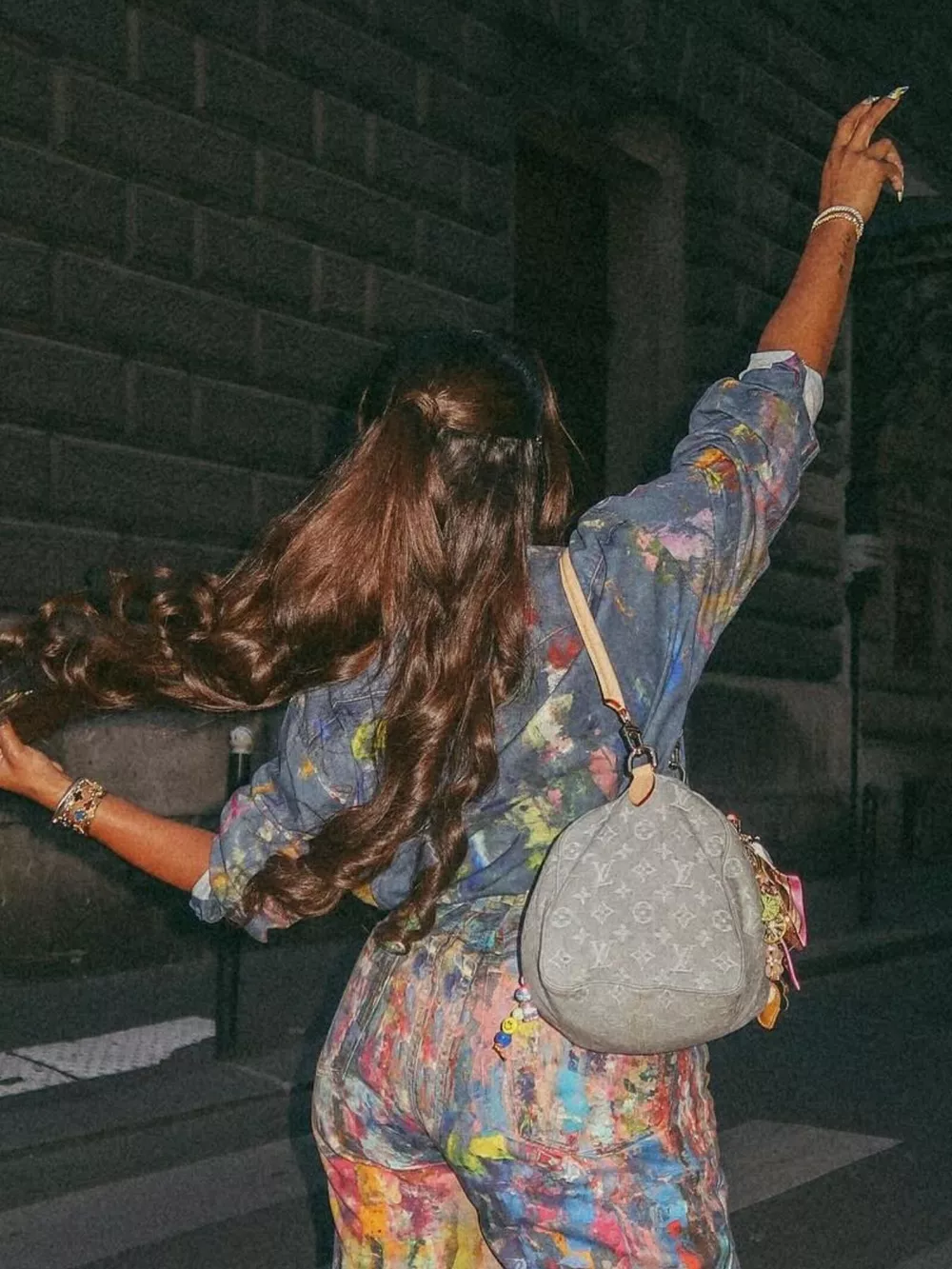 Artistic Painted Long Sleeve Denim Shirt, image 7