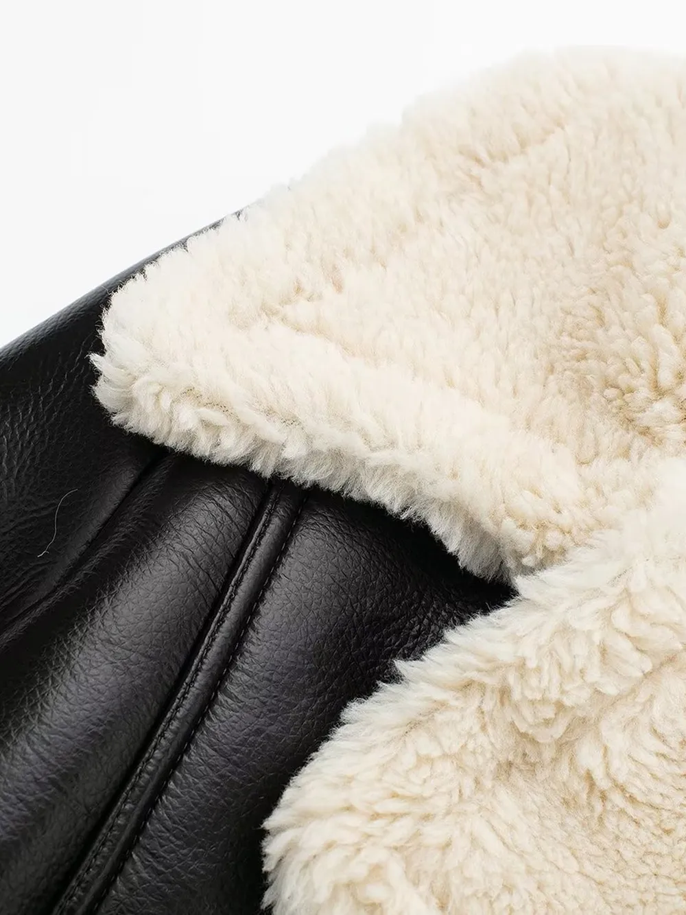 Collared Neck Long Sleeve Plush Cropped Jacket, image 11