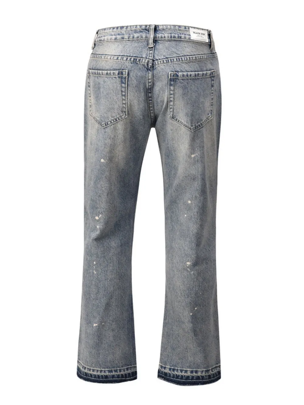 Men's Frayed Hem Bootcut Jeans, image 3