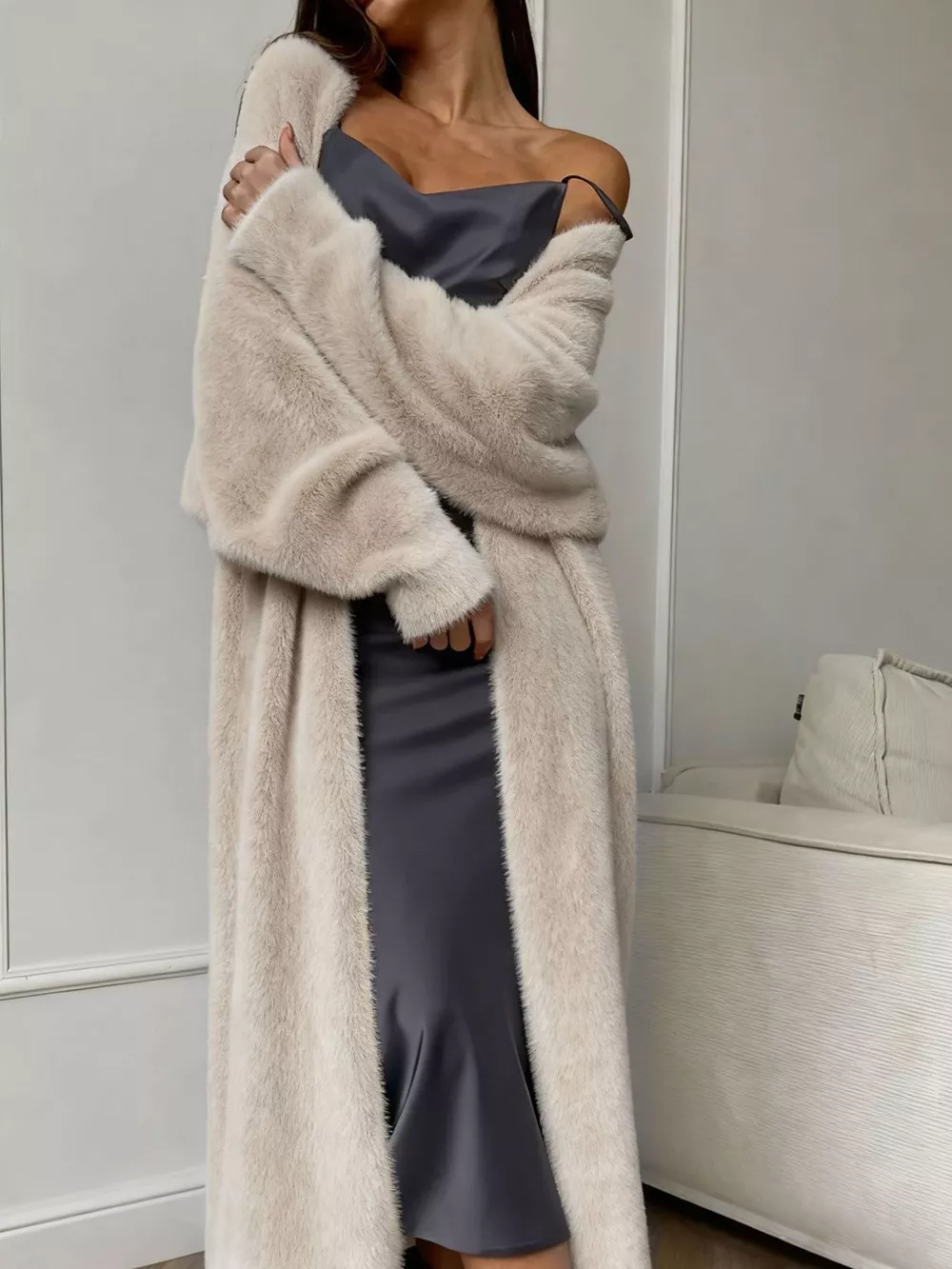 Fuzzy Open Front Longline Cardigan, image 9
