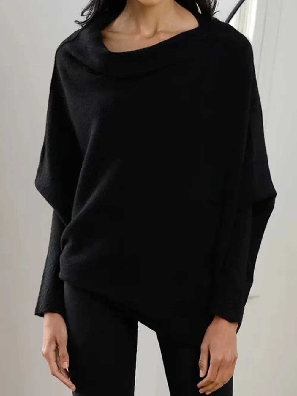 Full Size Boat Neck Batwing Sleeve Knit Top, image 7