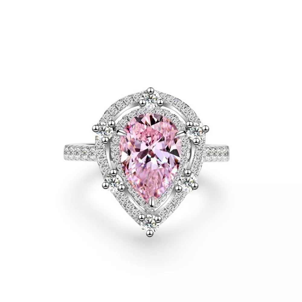 925 Sterling Silver Zircon Geometric Ring, image 2