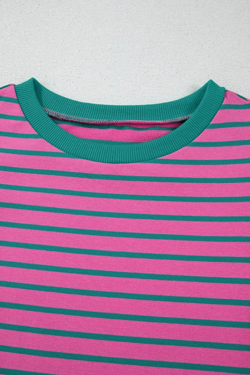 Striped Round Neck Cap Sleeve Blouse, image 3