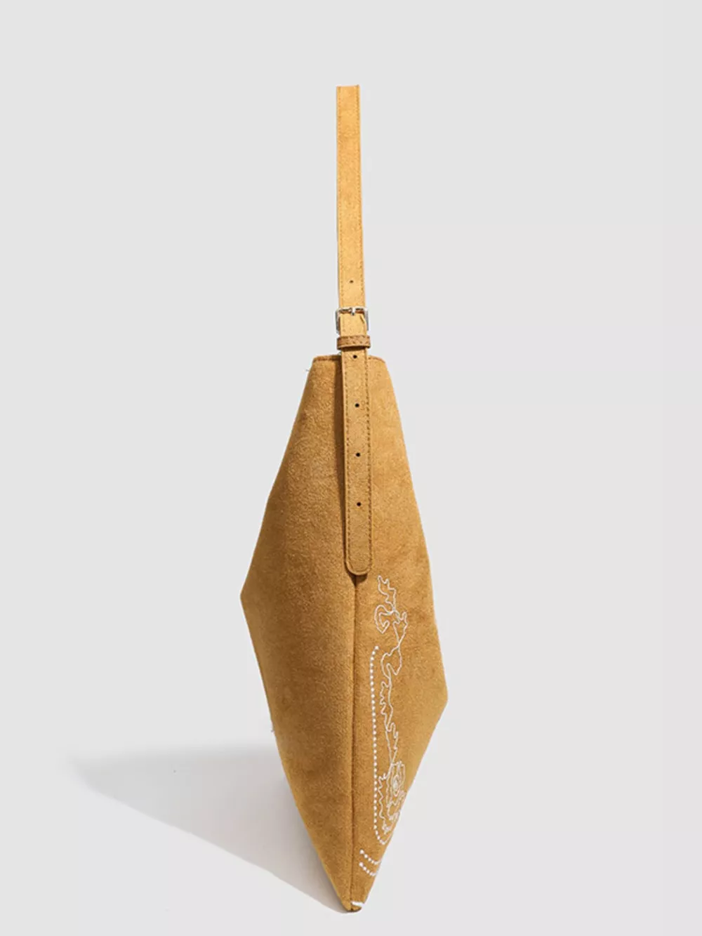 Embroidered Suede Handbag, image 5