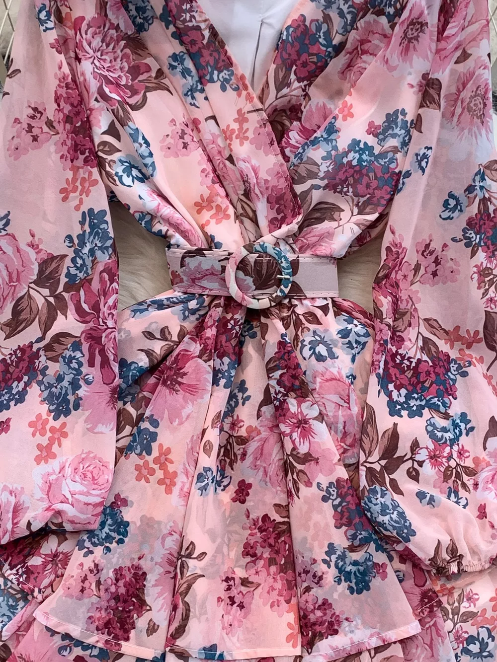 Floral Print Ruffle Hem Mini Dress, image 3