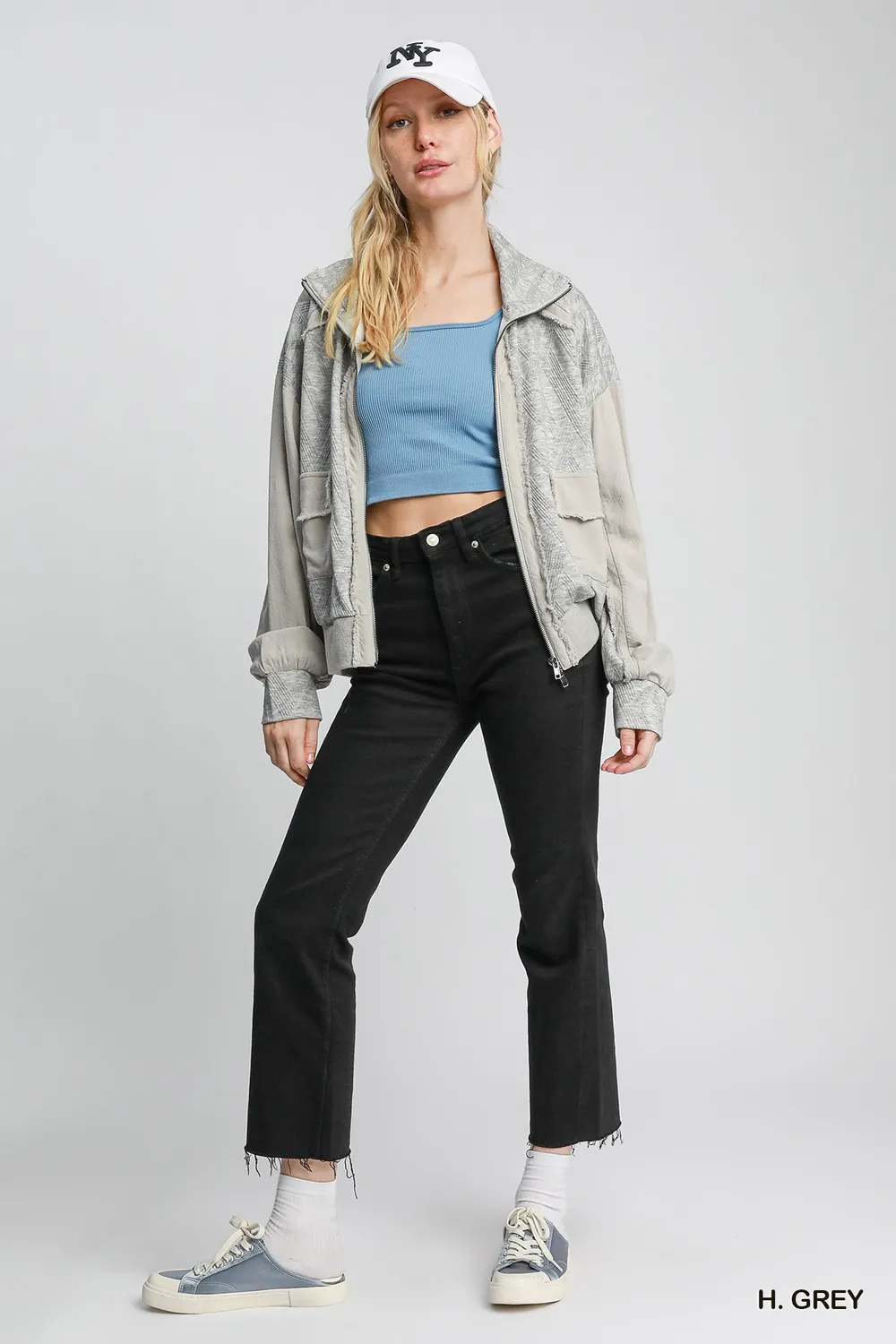 Two-Way Jacquard Zip-Up Jacket, image 4