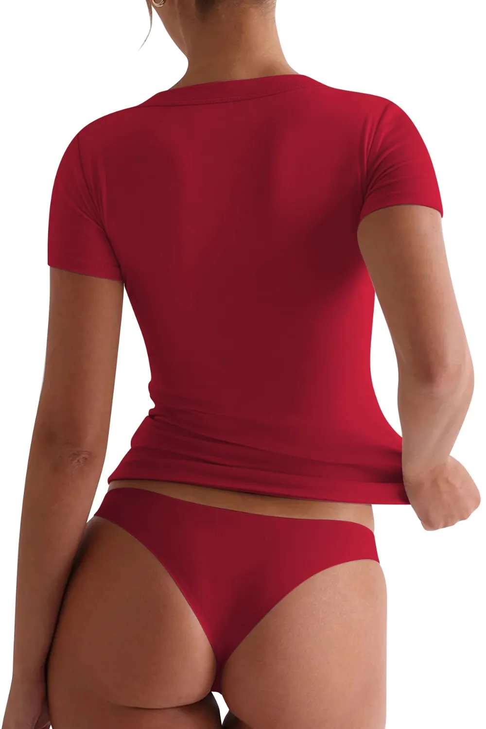 Scoop Neck Short Sleeve T-Shirt, image 5