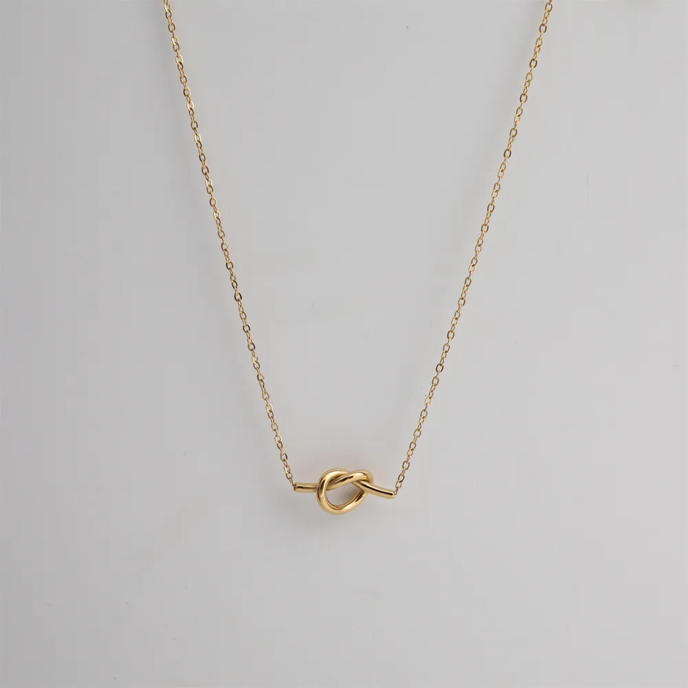 18K Gold-Plated Knotted Necklace, image 5