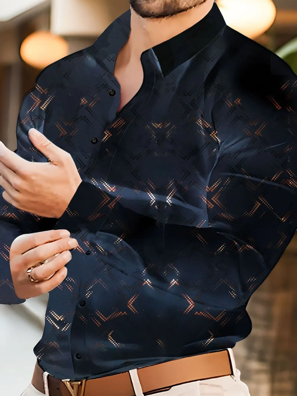 Men's Full Size Button Up Long Sleeve Shirt Plus Size, image 4