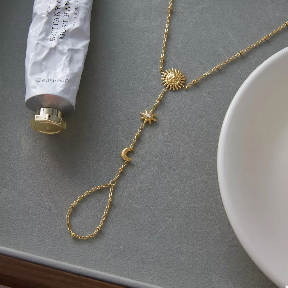 18K Gold-Plated Chain Sun Bracelet, image 2