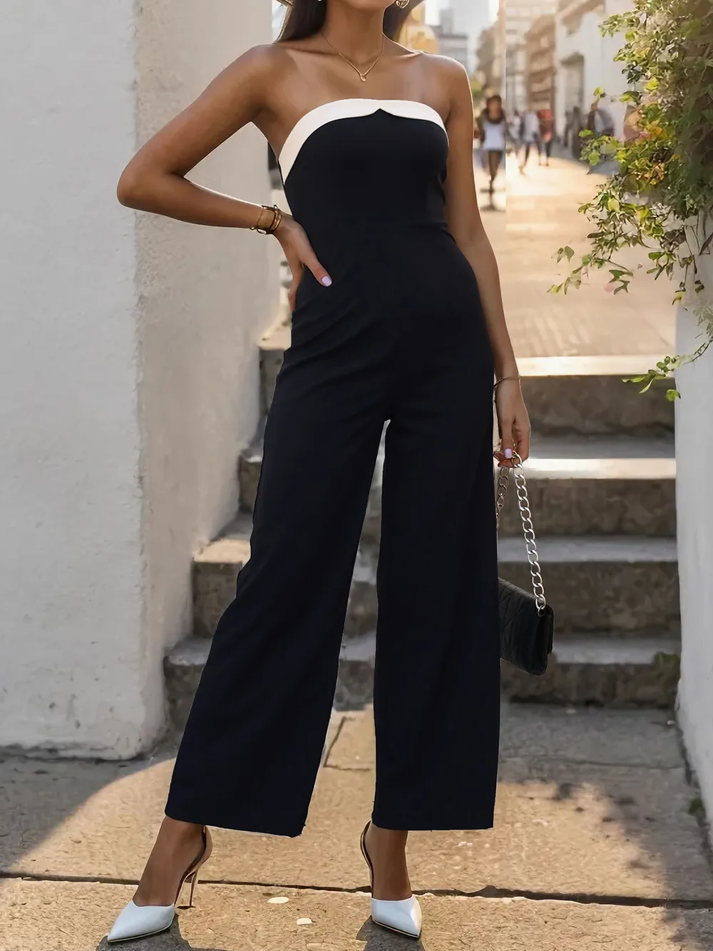 Tube Sleeveless Wide Leg Jumpsuit, image 3