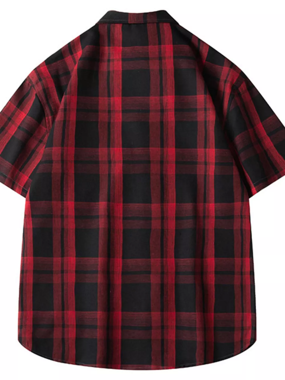 Men's Plus Size Plaid Loose Fit Short Sleeve Shirt, image 6
