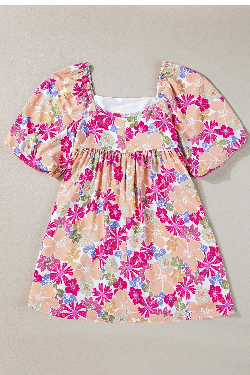 Printed Square Neck Half Sleeve Mini Dress, image 4
