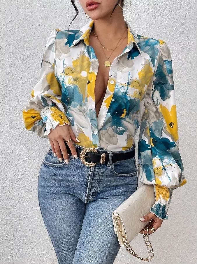Floral Print Long Sleeve Shirt, image 6